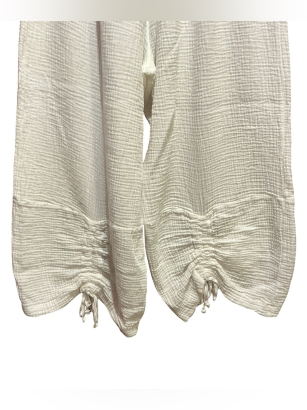 Bryn Walker Cotton Gauze WHITE Wide Cropped Pants - Picture 9 of 13